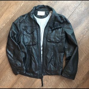 Converse all-star black leather city jacket